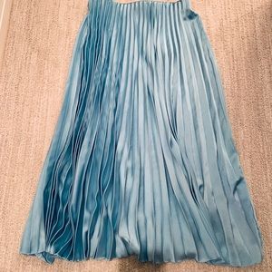 ❤️ ZARA! Aquamarine Pleated SATINÉ SKIRT!
